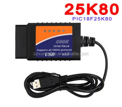 China PIC18F25K80 ELM327 V1.5 USB Interface OBDII OBD2 Car Scanner Scan Tool Electronic Diagnostic Auto Cable for sale