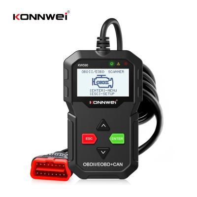 China Only Detect Petrol Cars 12V KW590 Black Color OBD2 Scanner Code Reader Car Check Engine Light Diagnostic Diagnosis for sale