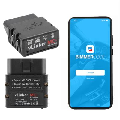 China Vgate VLINKER MC+ BLE4.0 2.2V ELM327 BT4.0 OBD2 II Interface OBD2 Diagnostic Tool Code Reader for IOS and Android for sale