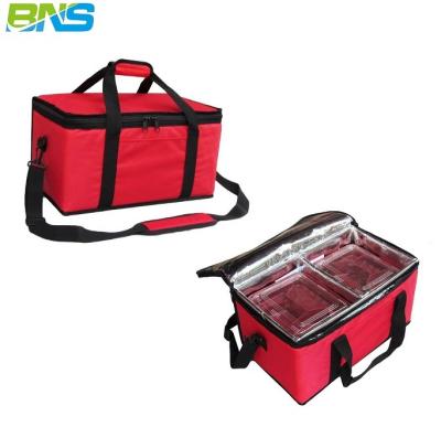 China Large Restaurant Waterproof Aluminum Motorcycle Takeaway Motorcycle Cooler Commercial Waterproof Hot Thermal Bike Custom Insulated Food Delivery Bag for sale