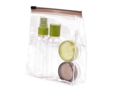 China Eco-Friendly Custom Made Zipper PVC Makeup Clear Small Transparent Cosmetic Plastic Bag With Zipper for sale