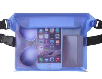 China Blue Kids Water Proof Waterproof Adjustable Anti Thief Mini Belly Belt Flat Clear PVC Waist Bag For iPad for sale