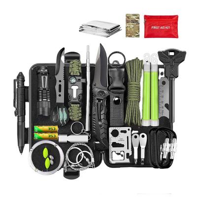 China 600D Nylon 14 In1 Travel Outdoor Military Camping Hiking Sos Tactical Survival Kit Set Emergency Survival Survival First Kit Equipment Kit for sale