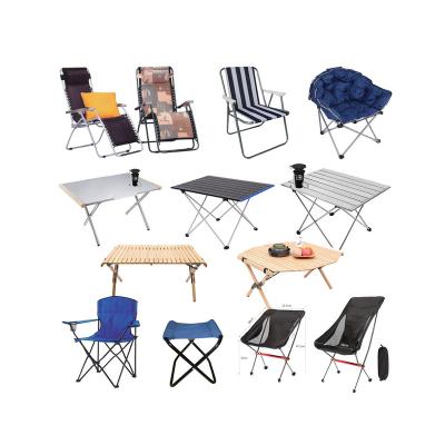 China OEM Manufacturer Easy Carry Outdoor Ultralight Roll Up Mini Aluminum BBQ Wood Portable Picnic Round Easy Fold Camping Table and Chairs Set for sale