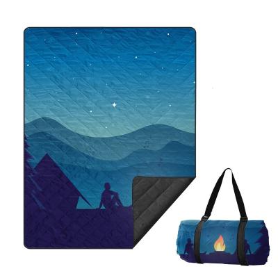 China Dropshipping Acrylic Canvas Beach Cotton Picnic Blanket Foldable Mat for sale