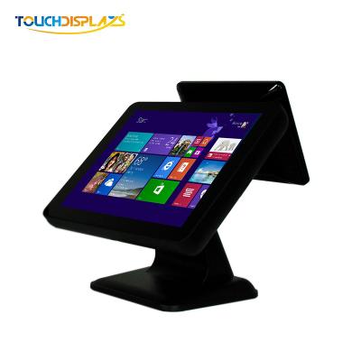 China Restaurant TouchDisplays Dual 15 Inch Screen Android Software Machine POS Terminal for sale