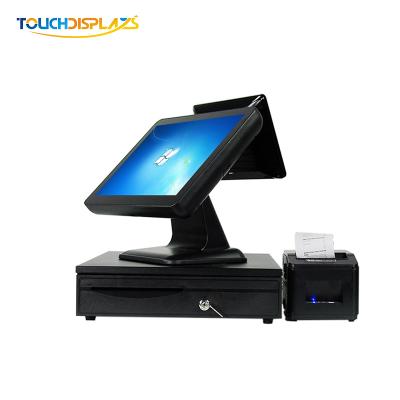 China Fanless+Aluminum Alloy Metal Cash Box OEM ODM POS Machine With Cash Register Touch Screen POS Desktop Terminal 15 Inch POS System for sale