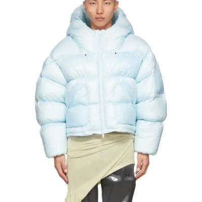 China White goose down OEM Custom High Quality Plain Light Designer Men's Goose Hooded Down Jacket Loose Winter Short Jacket Down Coat Puffer For Men for sale