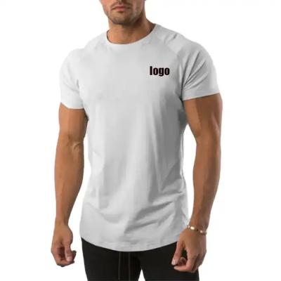 China Anti-wrinkle Wholesale Premium Cotton Apparel Clothing Men's T-shirts Designer Shirts Muscle Slim Fitted Gym T Shirt Custom Men T-shirt Bulk for sale