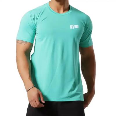 China Anti-wrinkle Wholesale Men Blank Gym Fitness T Shirts High Quality Custom 90% Polyester 10% Spandex Quick Dry Plus Size Men's T-shirts for sale