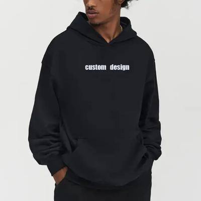 China Anti-wrinkle High Quality Custom Embroidery Hoodies Oversized Heavyweight Cotton Blank Fleece Hoodies Casual Street Sport Men Hoodies for sale