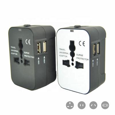 China Residential / Multipurpose All In One Universal Travel Plug Adapter 2 USB Ports AC Charger With AUS USA UK EU Plug for sale