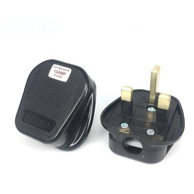 China Black BS UK 3pin UK Plug Power Cord Residential / General Purpose Wholesale Electrical Plug & Wire Plug for sale