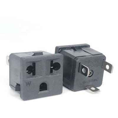 China Industrial Type B 3 Jack 15A125V Inlet Electrical Outlet WD-601 Cassette Power Socket US America Plug Wall for sale