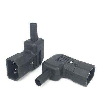 China Residential/General Purpose High Quality IEC 320 Degree C14 10A 90 PDU Angled Rewireable Connector AC Power Male Plug for sale