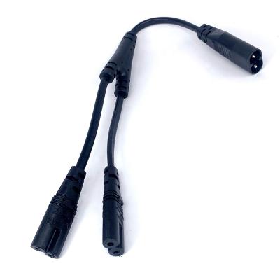 China COMPUTER IEC 320 C8 to C7 Dual Female Y Splitter Power Line Cable, C7 Extension Cable, 30cm, H03VV-F 0.75mm for sale