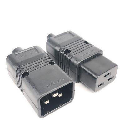 China 3pin 16A250V IEC320 C19 Power Socket C20 Socket C20 Residential/General Purpose Male Female Industrial Electrical Outlet For PDU/UPS for sale