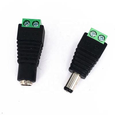 China Commercial Male and Female DC Jack DC12V-24V LED Strips DC Male Female Plug 5.5mm x 2.1mm Male DC Power Female Socket Adapter for sale