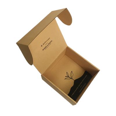 China Gray Card Corrugated Material Soft Recyclable Apparel Logo Originality Gift Brown Series Recyclable Apparel Flat Paper Brooch Packaging Boxes for sale