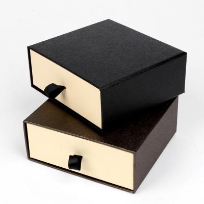 China Recyclable Hair Extension Wrapping Paper Open Slide Sliding Cosmetics Packaging Black Decorative Cardboard Drawer Packaging Gift Box for sale