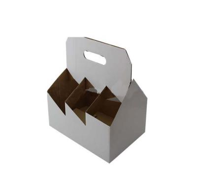 China Recyclable Custom White Beer Bottle Cardboard 2 Carry Box for sale