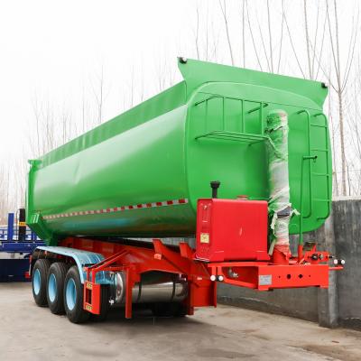 China 60-100ton Sand Stone Trailer 3 Axles 40 Cubic Meter Dumper Semi Truck Dump Trailers for sale