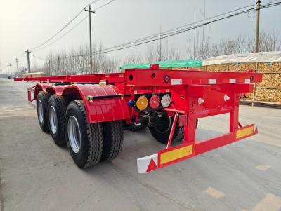 China Leaf Spring Suspension 40FT Container Skeleton Semi Trailer with 12 Tires from Directly for sale