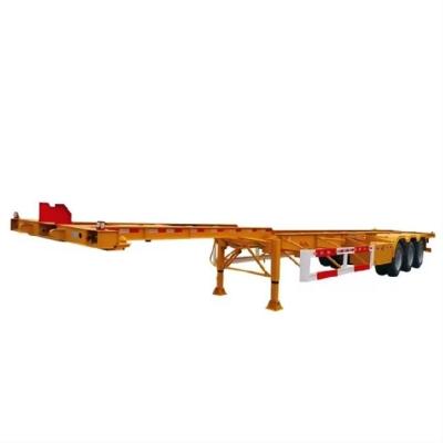 China Flatbed 3 Axle 40 Feet Skeleton Type Semi Trailer for 40FT/20FT Container Transport for sale