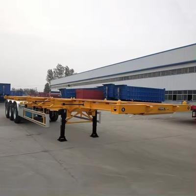 China 40ft Container Transport Skeleton Semi Trailer with 2/3 Axles and Steel Material for sale