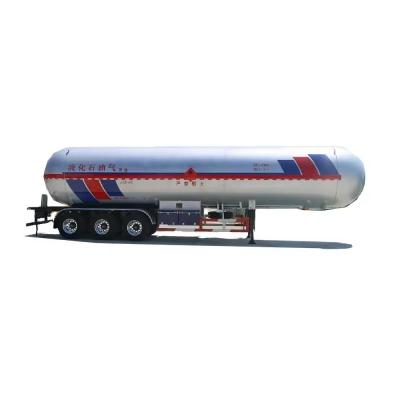 China Flatbed LPG Pressure Vessel Tanker Semi Trailer with Leaf Spring Suspension and Flatbed for sale