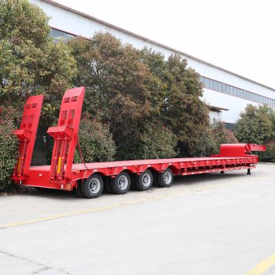 China Leaf Spring Suspension 50T Lowbed/Container/Side Wall/Fence/Dump/Skeleton Semi Trailer for sale