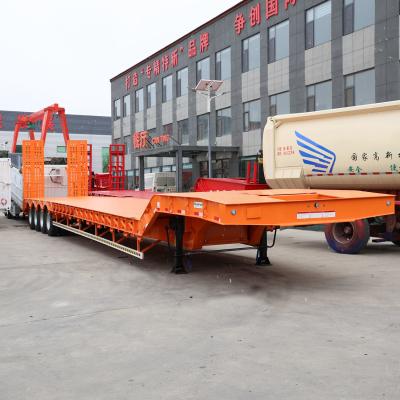 China BPW/Fuwa 4 eixos 50 toneladas cama baixa cama baixa carregador lowboy drop deck carregador pesado Dolly semi-reboque à venda