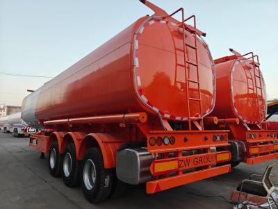 China 7000-8000mm Wheel Base 3 Axles/ 40000L/42000L/45000L Steel Tank/Tanker Truck Semi Trailer for sale