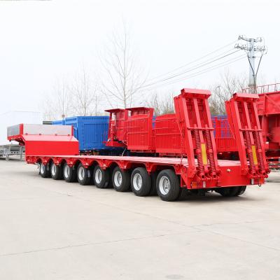 China 4 Axles Hydraulic Gooseneck Low Bed Semi Trailers with Flexible Gooseneck Design for sale