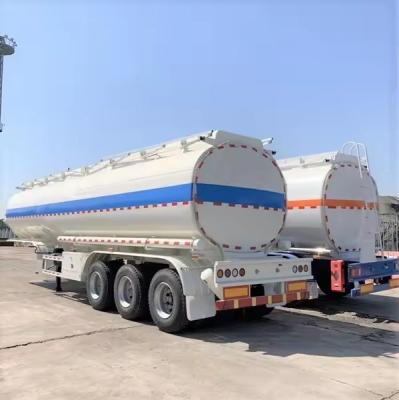 China 3 Axles 42000 Liters Stainless Steel Oil Tank Fuel Tank Semi Trailer with 500mm Manhole for sale