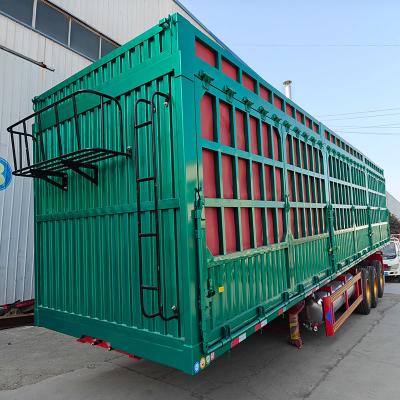 China 003 3 Axles 30cbm 50tons Fence Cargo Truck Trailer for Livestock/Animals Transport for sale