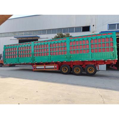 China Leaf Spring Suspension Steel Semi Trailer for Tri Sale Container Cargo Fence for sale