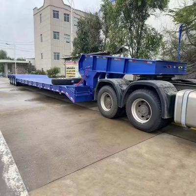 China 12 Tyres Heavy Duty Customized Multi Function 40FT 3 4 Axle Lowboy Lowbed Semi Trailer for sale