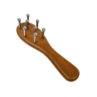 China Hand Held Wooden Handle Beech Wood Massage Comb, Head Massage, Shiatsu, Meridian Massage for sale