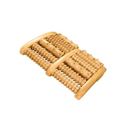 China Annti-slip Hot Sale Wooden Foot Massager with 6 Rollers, Wooden Roller Massage, Acupressure for sale