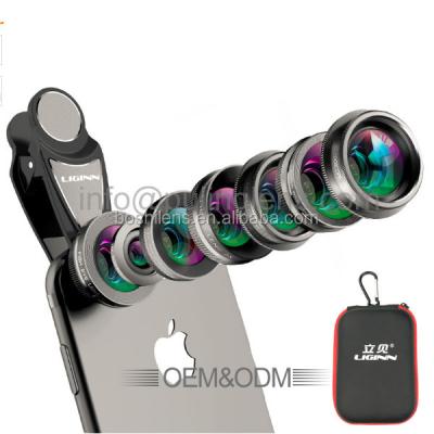 China Make Picture Interesting 7 in 1 Smart Universal Phone Camera Lens Clip on Cell Phone Lens Kit for iPhone and Android Smartphone for sale