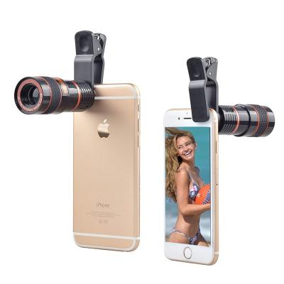 China High Quality ABS Plastic Optical Lens + Easy Effect Universal Photography 8x Artifact Zoom Mobile Phone Camera Lens Suit For Iphone Samsung Android for sale