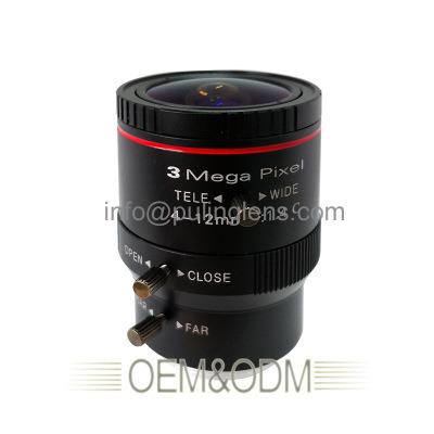 China 3 Megapixels 4-12mm C Manual Aperture Zoom Camera Lens Detachable Industrial 1/2 Interface for sale