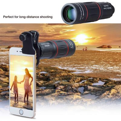 China Suitable for all kinds of 2018 cell phone 18X wide-angle lens zoom mobile phone multi-function telephoto lens for all phones for sale