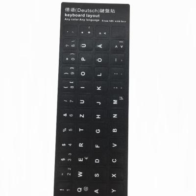 China Fit for 10 or 10+ Inch Laptops and All Conventional German Laptop Sticker Keyboard Sticker PVC OEM Desks Layout QWERTY Stickers for Computer Laptop Desktop Keyboard for sale