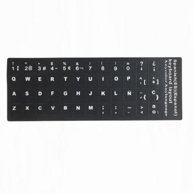 China Fit for 10 or 10+ Inch Laptops and All Conventional Spanish QWERTY Keyboard Sticker PVC Office Layout QWERTY Decal for Computer Laptop Desktop Keyboard for sale