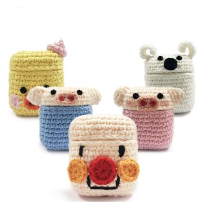 China Knitting Wool+Silicone for Airpod 2 in 1 Cartoon Wool Knitting Case and Silicone Protective Cover for Airpods or HUAWEI Wireless Earphone for sale