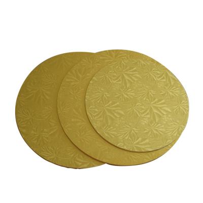 China 10 Inch Round High Quality Gold Parchment Cake MDF Cake Boards for sale