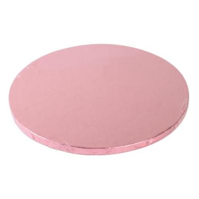 China Round Drum Cake Board Moisture Proof Rose Thick 25cm for sale