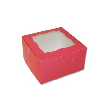 China Recycled Materials Good Quality Food Safe Cupcake Boxes With Scalloped Windows 4 x 7